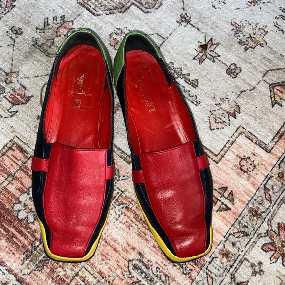 Vintage Amalfi Ida Multi Navy Nappa Leather Shoes - Picture 2 of 10